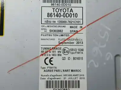 Peça sobressalente para automóvel em segunda mão módulo / sistema de navegação gps por toyota yaris active referências oem iam 861400d010  1350007621c101