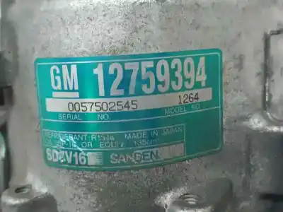 Second-hand car spare part air conditioning compressor for saab 9-3 cabrio 2.0 oem iam references 12759394 sanden 1264 sd7v16