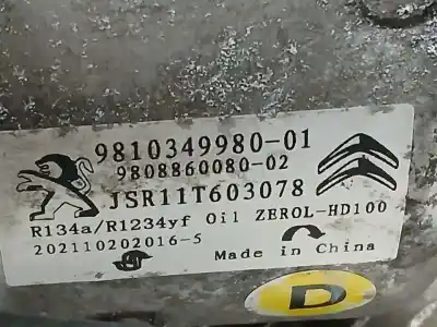 Second-hand car spare part air conditioning compressor for citroen berlingo feel m oem iam references 9810349980  jsr11t603078