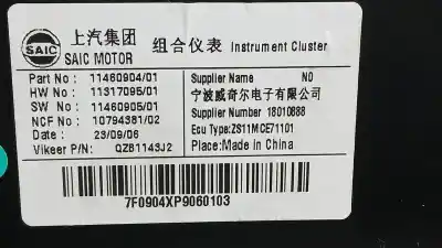 Second-hand car spare part dashboard for mg zs 1.5 vti oem iam references 11460904 11317095 11460905