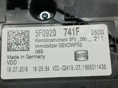Автозапчастина б/у панель інструментів для seat leon st (5f8) reference посилання на oem iam 5f0920741f  a2c16799100