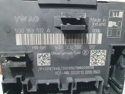 Second-hand car spare part electronic module for audi a3 sportback (8va) ambiente oem iam references 5q0959592  