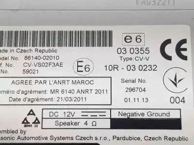 Peça sobressalente para automóvel em segunda mão módulo / sistema de navegação gps por toyota auris active referências oem iam 8614002010  