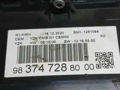 Second-hand car spare part dashboard for citroen jumpy furgon control m oem iam references 9837472880  1251084