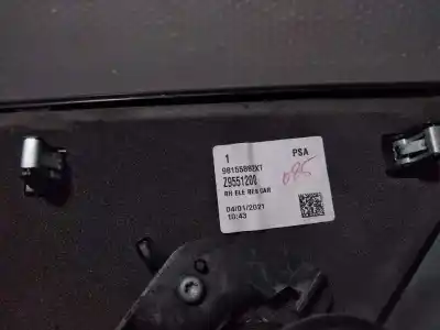 Second-hand car spare part right rearview mirror for citroen jumpy furgon control m oem iam references 98155882xt  z9551200