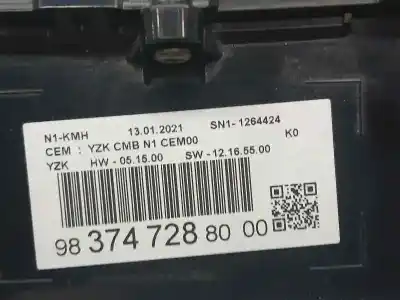 Second-hand car spare part dashboard for citroen jumpy furgon control m oem iam references 9837472880  