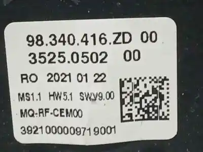 Pezzo di ricambio per auto di seconda mano controllo riscaldamento / aria condizionata per citroen jumpy furgon control m riferimenti oem iam 98340416zd  35250502