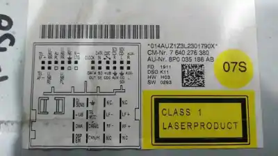 Автозапчастина б/у аудіо система / радіо cd для audi a3 (8p) attration посилання на oem iam 8p0035186ab  7640276380