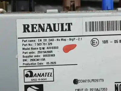 Second-hand car spare part electronic module for renault captur ii experience oem iam references 259154266r  7503751329