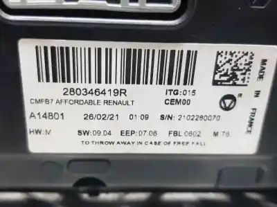 Second-hand car spare part gps navigation system for renault captur ii zen oem iam references 280346419r  