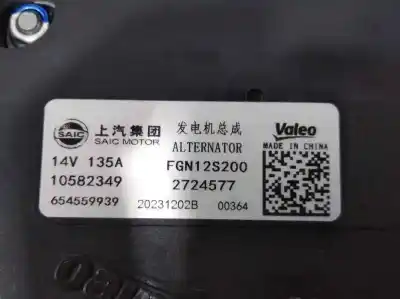 Peça sobressalente para automóvel em segunda mão alternador por mg zs 1.5 vti referências oem iam 10582349  654559939
