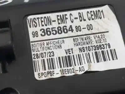 Second-hand car spare part multifunction display for citroen jumpy furgon control m oem iam references 9836586480  