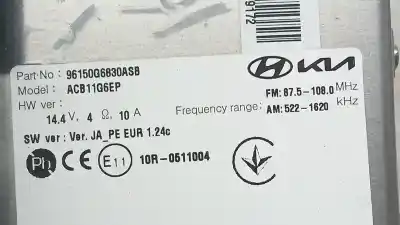 Second-hand car spare part audio system / radio cd for kia picanto (ja) concept oem iam references 96150g6260asb acb11g6ep 