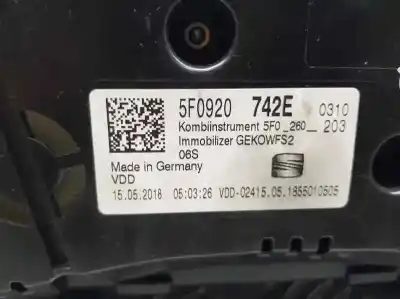 Peça sobressalente para automóvel em segunda mão quadrante por seat leon st (5f8) style connect referências oem iam 5f0920742e  