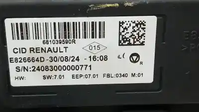 Second-hand car spare part gps navigation system for renault captur ii evolution oem iam references 681039590r e826664d 