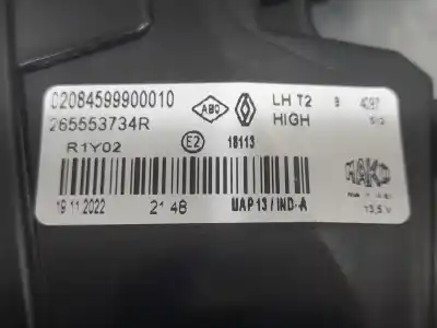 Second-hand car spare part left tailgate light for renault captur ii evolution oem iam references 265553734r  