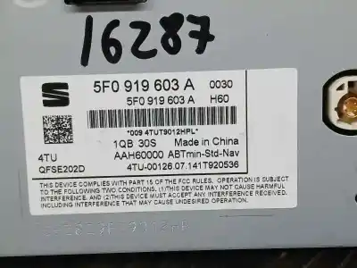 Pezzo di ricambio per auto di seconda mano sistema di navigazione gps per seat leon st (5f8) fr riferimenti oem iam 5f0919603a  