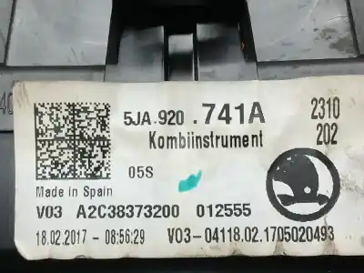 Peça sobressalente para automóvel em segunda mão quadrante por skoda rapid ambition referências oem iam 5ja920741a a2c38373200 