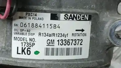 Автозапчастина б/у компресор кондиционера для opel astra k (b16) 1.0 turbo (68) посилання на oem iam 13367372 pxc14 sanden 1735p