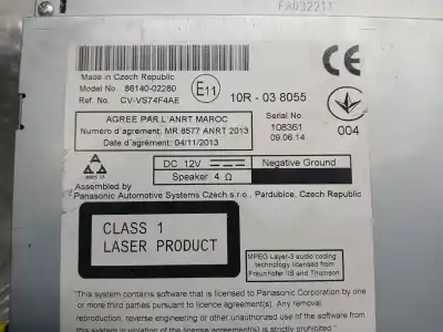 Second-hand car spare part gps navigation system for toyota auris active oem iam references 8614002280 cvvs74f4ae 