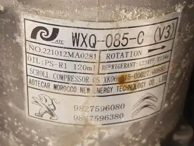 Автозапчастина б/у компресор кондиционера для peugeot 208 ii (ub_, up_, uw_, uj_) 1.2 puretech 100 посилання на oem iam 9827596080