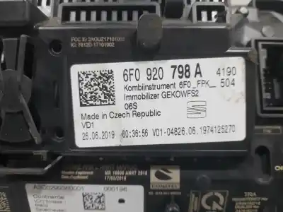 Peça sobressalente para automóvel em segunda mão quadrante por seat arona style edition referências oem iam 6f0920798a  a3c0299360001