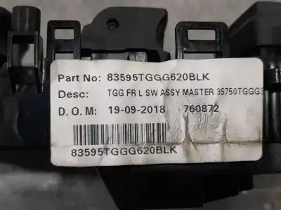 Peça sobressalente para automóvel em segunda mão botão / interruptor elevador vidro dianteiro esquerdo por honda civic x fastback (fc_, fk_) 1.0 vtec referências oem iam 83595tggg620blk