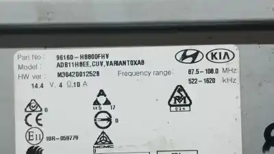 Second-hand car spare part audio system / radio cd for kia stonic (yb) 1.2 cvvt oem iam references 96160h8820fhv adb11hbee 