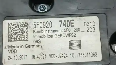 Peça sobressalente para automóvel em segunda mão quadrante por seat leon (5f1) 1.4 tsi referências oem iam 5f0920740e a2c12362000 