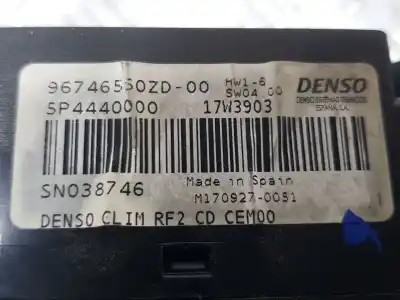 Peça sobressalente para automóvel em segunda mão comando de sofagem (chauffage / ar condicionado)  por citroen c-elysee (dd_) 1.6 bluehdi 100 referências oem iam 96746550zd  