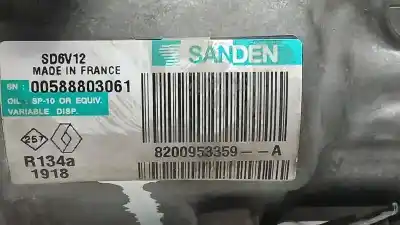 Peça sobressalente para automóvel em segunda mão compressor de ar condicionado a/a a/c por renault twingo van referências oem iam 8200953359a sd6v12 1918