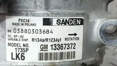 Second-hand car spare part air conditioning compressor for opel astra k (b16) 1.4 turbo (68) oem iam references 13367372 pxc14 sanden 1735p