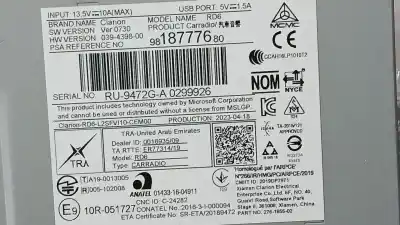 Автозапчастина б/у аудіо система / радіо cd для opel vivaro c furgón (k0) 2.0 посилання на oem iam 9618777680 ru9472g 