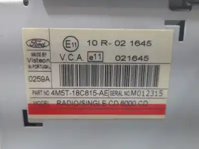 Gebrauchtes Autoersatzteil audiosystem / radio-cd zum ford focus ii sedán (db_, fch, dh) 1.6 oem-iam-referenzen 10r021645  