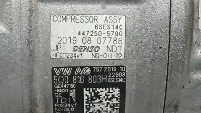 Second-hand car spare part air conditioning compressor for skoda octavia iii combi (5e5, 5e6) 1.5 tsi g-tec oem iam references 5q0816803h 4472505790 denso 4471508631