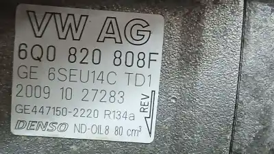 Автозапчастина б/у компресор кондиционера для skoda fabia ii (542) 1.4 tdi посилання на oem iam 6q0820808f 4471502220 denso 6seu14c