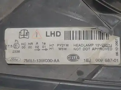 Second-hand car spare part left headlight for ford c-max (dm2) 1.6 oem iam references 7m5113w030aa  1ej00958701