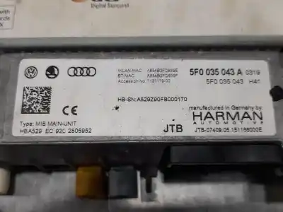 Second-hand car spare part audio system / radio cd for seat leon st (5f8) 2.0 tdi oem iam references 5f0035043a