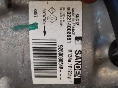 Pezzo di ricambio per auto di seconda mano compressore aria condizionata per renault clio v (b7_) 1.0 sce 75 (b7m5) riferimenti oem iam 926008054r Pezzo di ricambio per auto di seconda mano compressore aria condizionata per renault clio v (b7_) 1.0 sce 75 (b7m5) riferimenti oem iam 926008054r