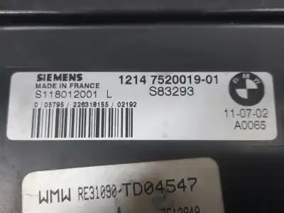 Second-hand car spare part ecu engine control for mini mini (r50, r53) cooper s oem iam references 121475200191  s118012001