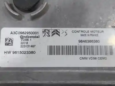 Second-hand car spare part ecu engine control for opel corsa d color edition oem iam references 9846386380  a3c0982950001
