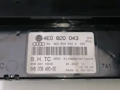 Автозапчастина б/у контроль опалення / кондиціонації для audi a8 (4e2) 3.0 tdi quattro посилання на oem iam 4e0820043 5hb00848000  