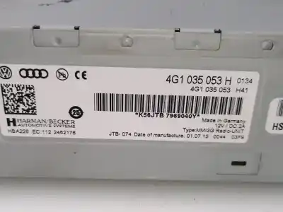Second-hand car spare part audio system / radio cd for audi q5 2.0 16v tdi oem iam references 4g1035053h  