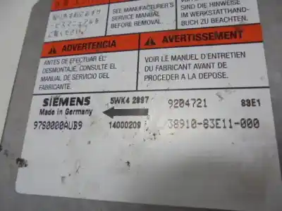 Recambio de automóvil de segunda mano de kit airbag para opel agila (a) (h00) 1.2 16v (f68) referencias oem iam 3891083e11000 250123 