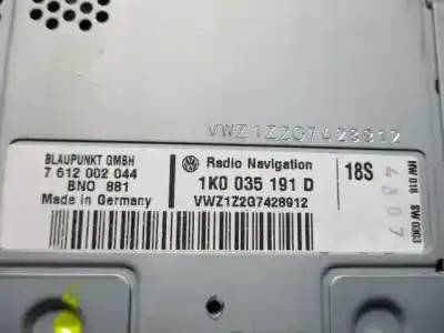 Piesă de schimb auto la mâna a doua sistem audio / cd radio casetofon pentru volkswagen touran (1t2) highline referințe oem iam 1k0035191d  765001