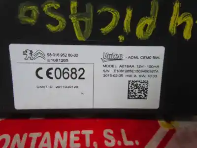 Pezzo di ricambio per auto di seconda mano modulo elettronico per citroen c4 grand picasso intensive riferimenti oem iam 9801695280  796351
