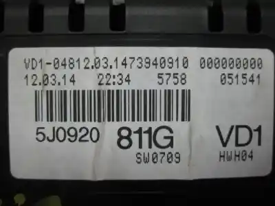 Автозапчастина б/у панель інструментів для skoda fabia (5j2 ) urban посилання на oem iam 5j0920811g  755866