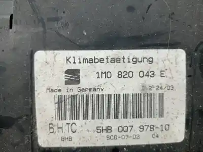 Pièce détachée automobile d'occasion commande de climatisation / chauffage pour seat leon (1m1) 1.6 16 v références oem iam 1m0820043e  