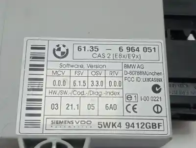 Second-hand car spare part electronic module for bmw serie 1 berlina (e81/e87) 118d oem iam references 61356964051  