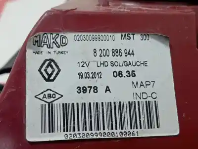 Second-hand car spare part left tailgate light for renault clio iii authentique oem iam references 8200886925  898381